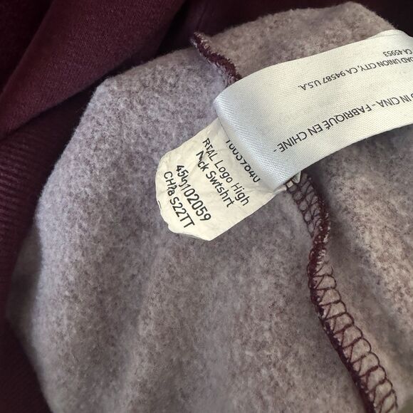 Ariat REAL Sweatshirt Womens MED Burgundy Funnel‎ Neck Pullover Kangaroo Pocket - Picture 5 of 7